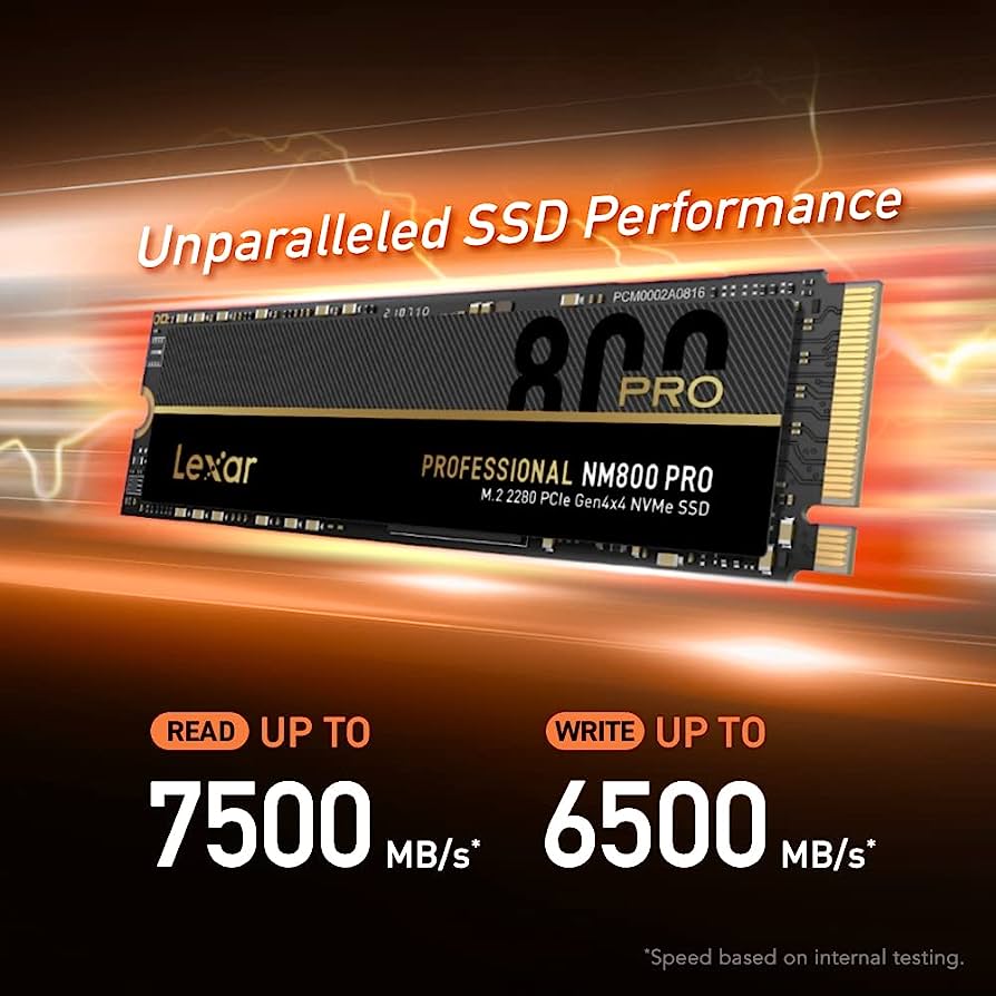 LEXAR LNM800 PRO INTERNAL SSD M.2 PCIe Gen 4*4 NVMe 2280 - 512GB